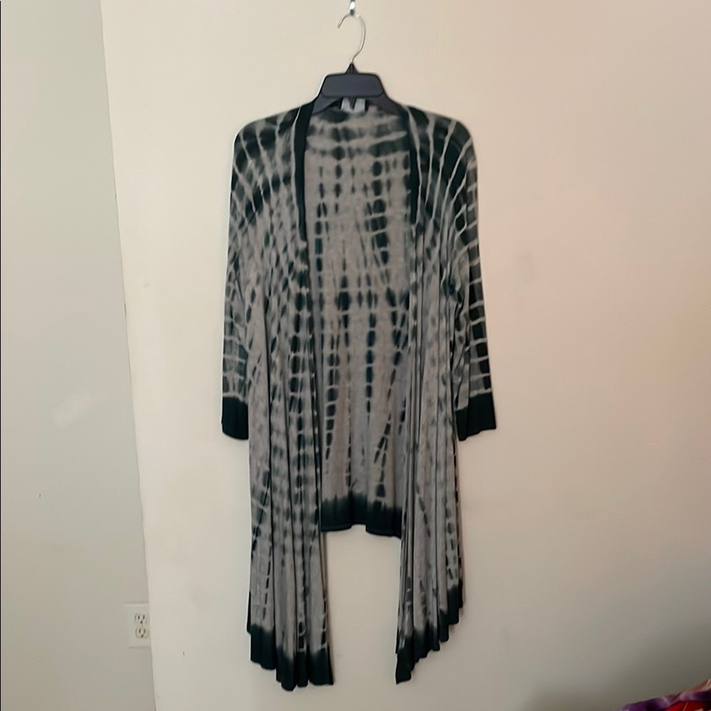 Fenn Wright Manson Black and Gray Tie-Dye Cardigan